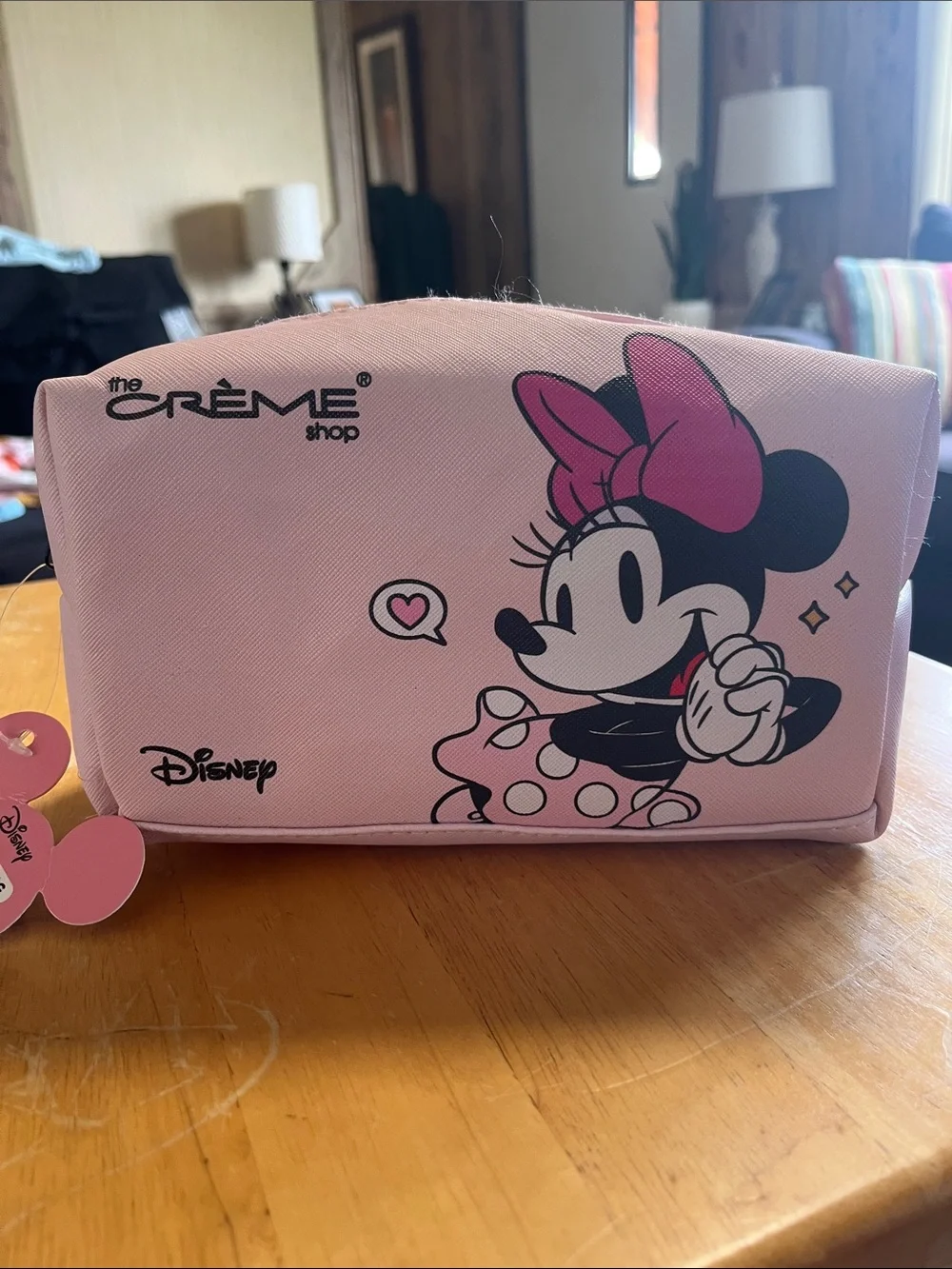 The Crème Shop x Disney Minnie & Mickey Mouse Pink Cosmetic Bag